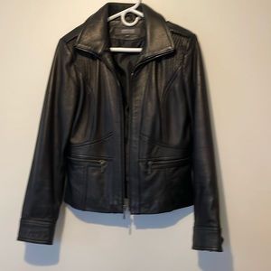 Kenneth Cole Reaction genuine black leather jacket, size M